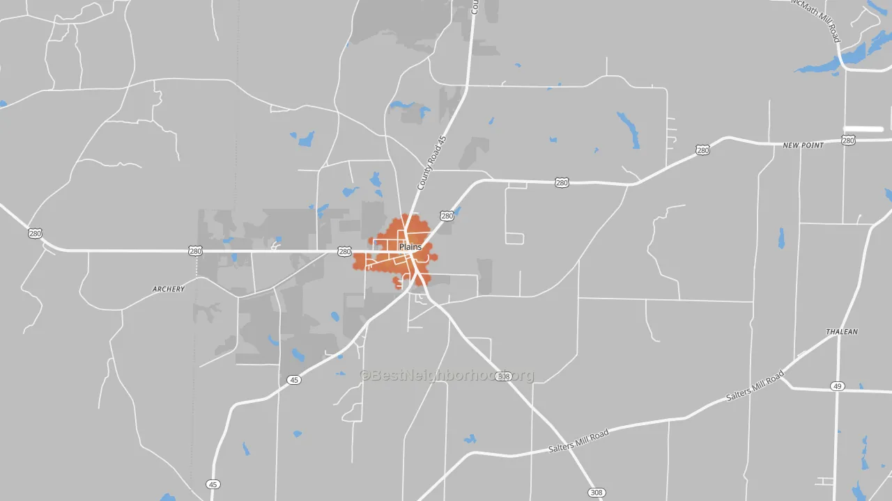 Bike Grade map of 31780, GA