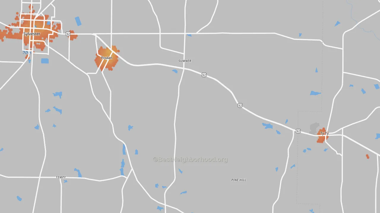 Bike Grade map of 31789, GA