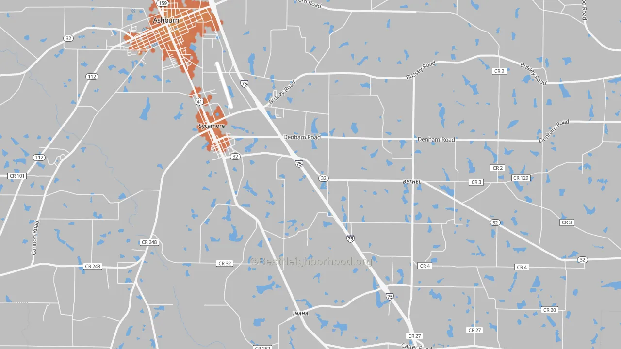 Bike Grade map of 31790, GA