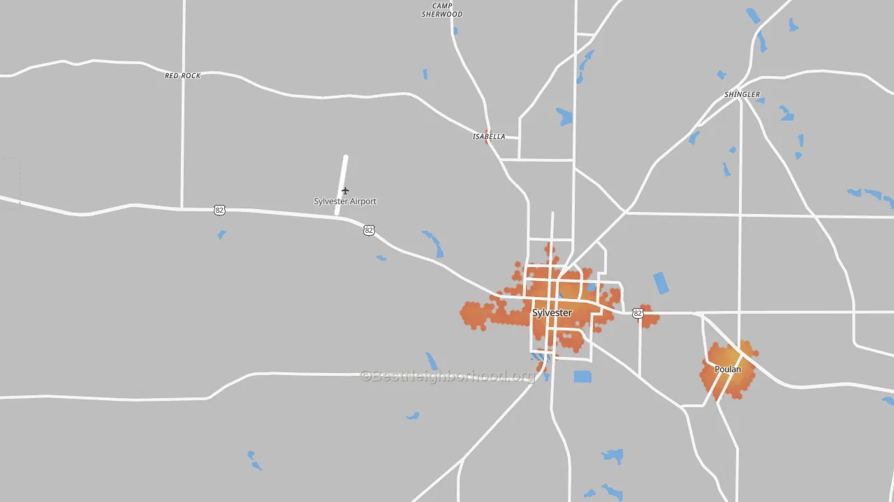 Bike Grade map of 31791, GA