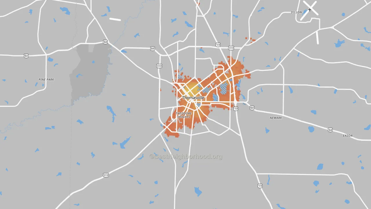 Bike Grade map of 31792, GA