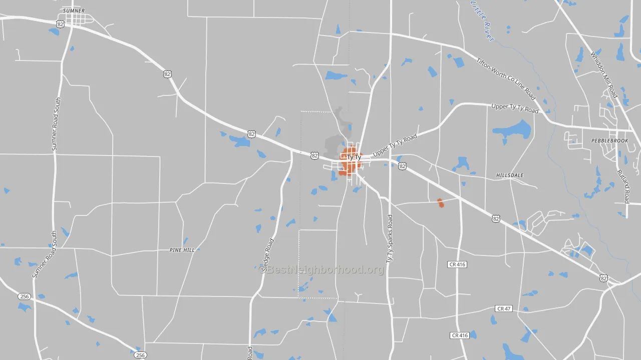 Bike Grade map of 31795, GA