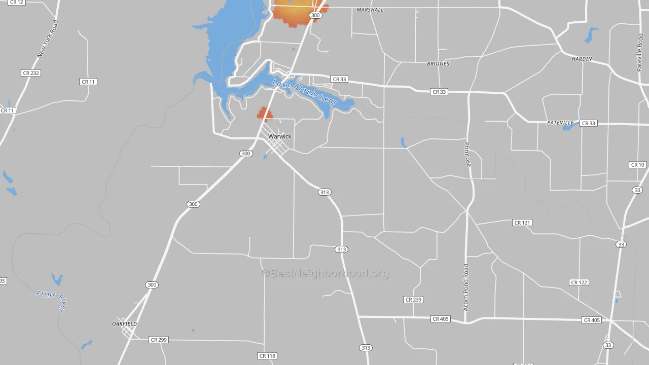 Bike Grade map of 31796, GA