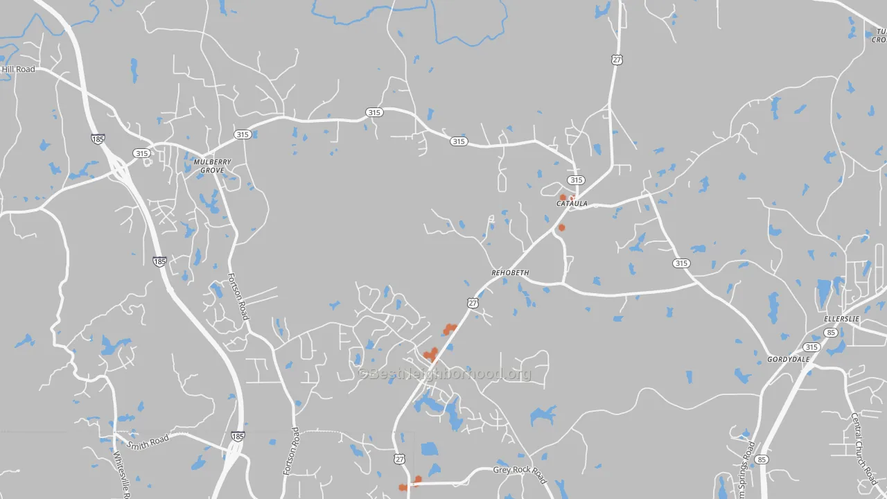 Bike Grade map of 31804, GA