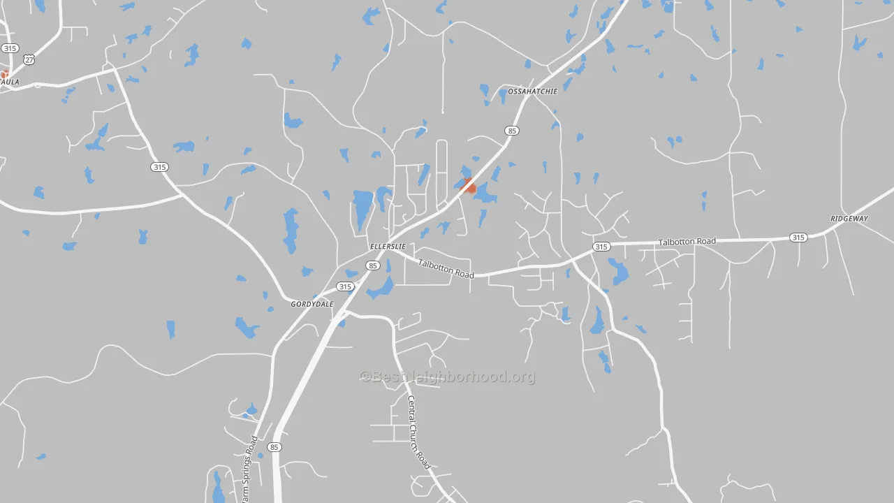 Bike Grade map of 31807, GA