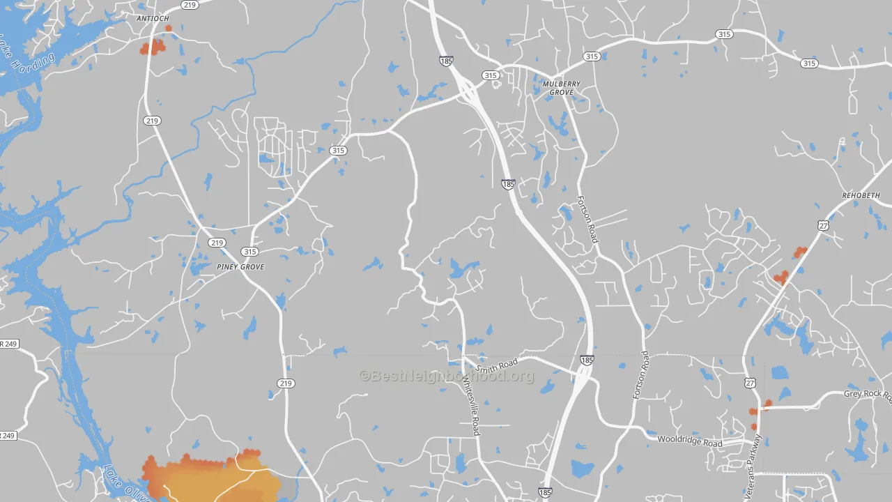 Bike Grade map of 31808, GA