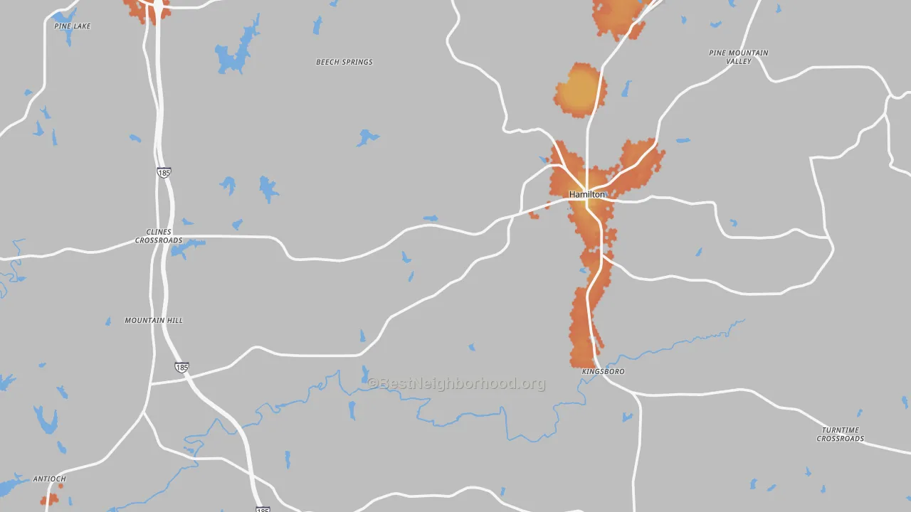 Bike Grade map of 31811, GA