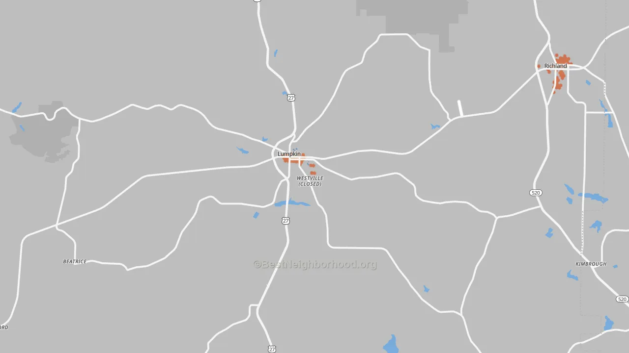 Bike Grade map of 31815, GA