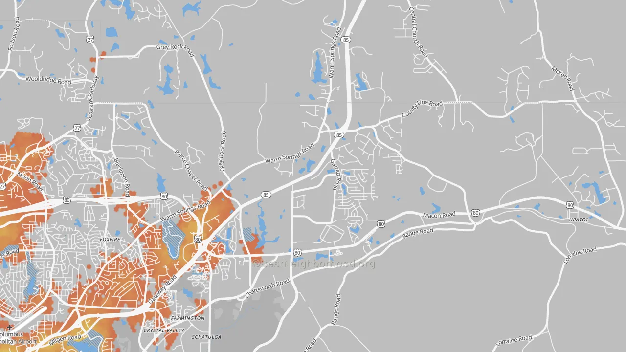 Bike Grade map of 31820, GA