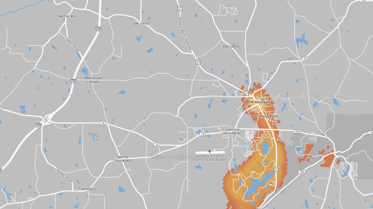 Bike Grade map of 31822, GA