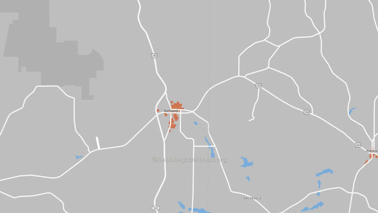 Bike Grade map of 31825, GA