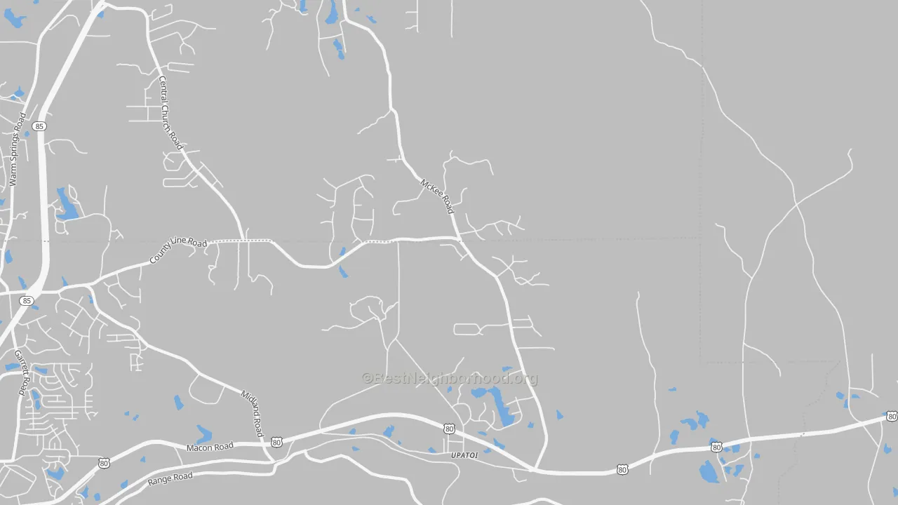 Bike Grade map of 31829, GA