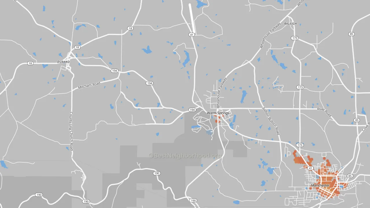 Bike Grade map of 31830, GA