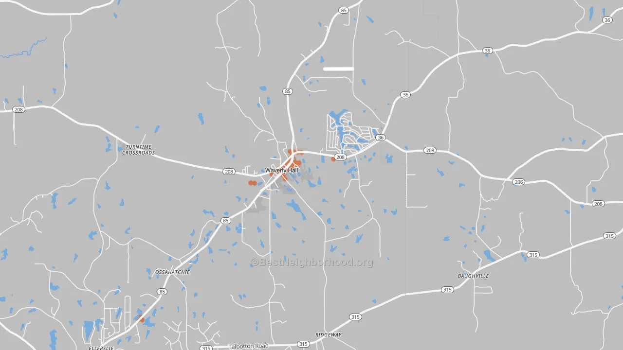 Bike Grade map of 31831, GA