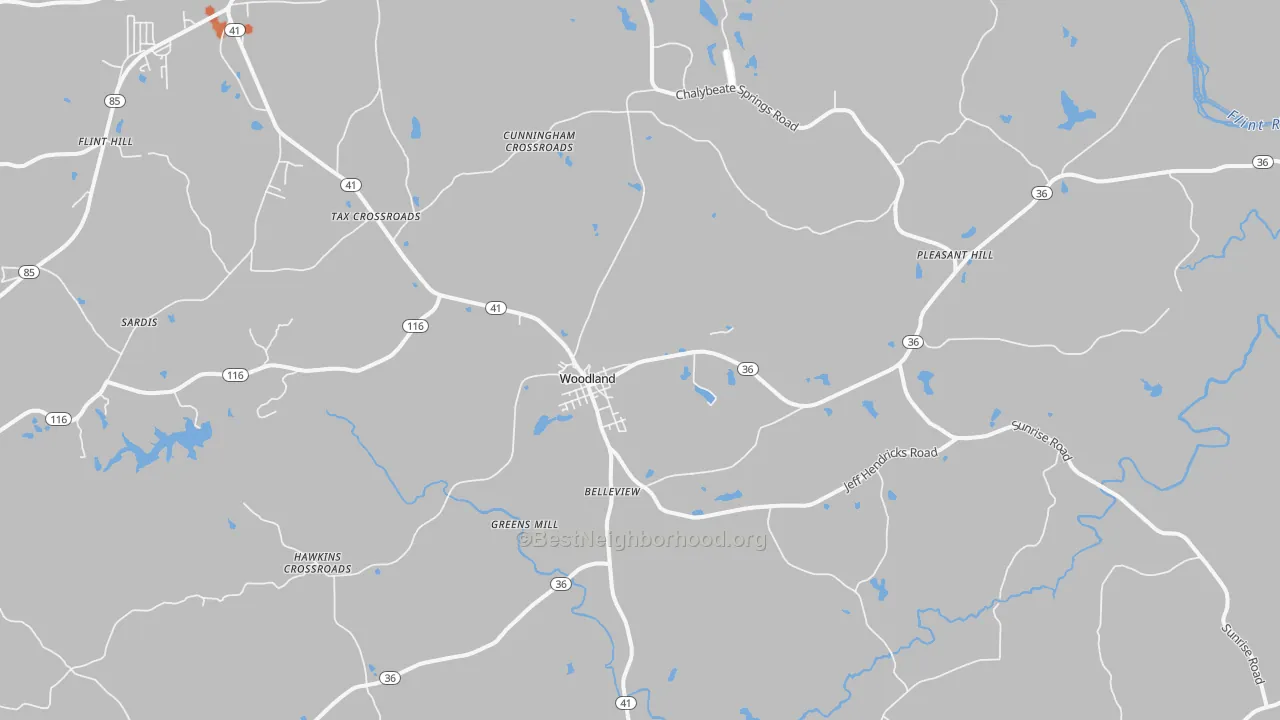 Bike Grade map of 31836, GA