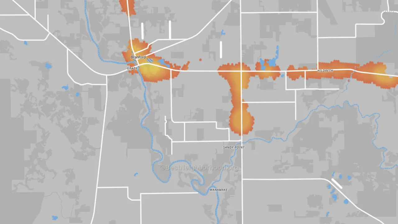 Bike Grade map of 32008, FL