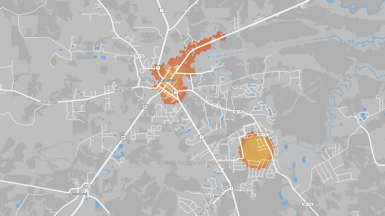 Bike Grade map of 32011, FL