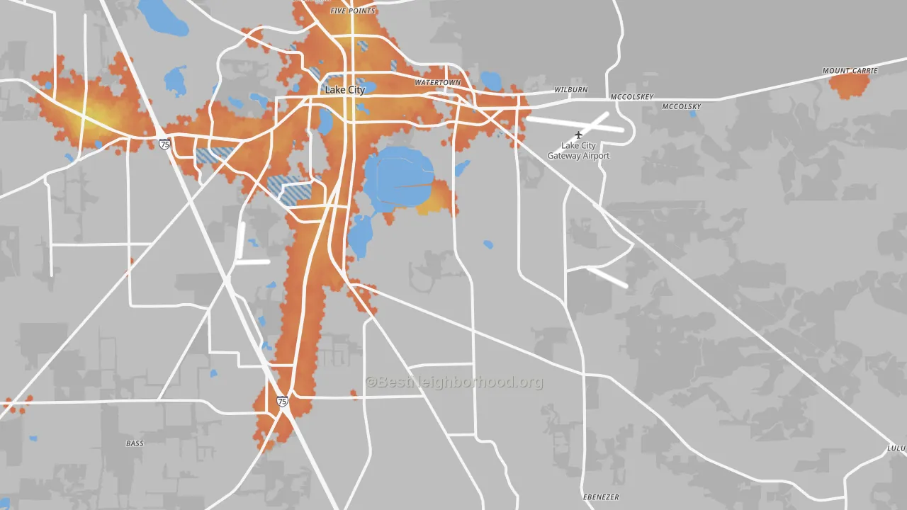 Bike Grade map of 32025, FL