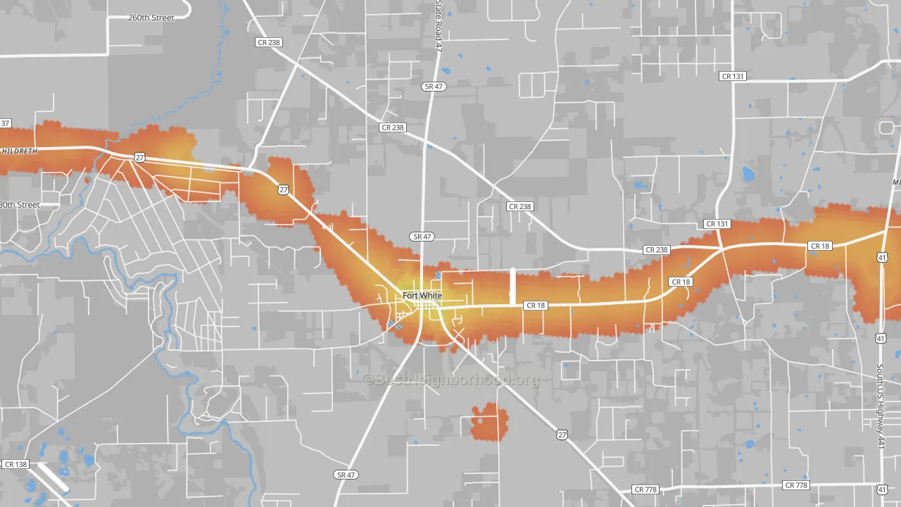 Bike Grade map of 32038, FL