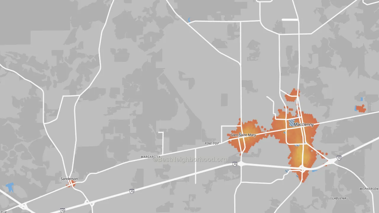 Bike Grade map of 32040, FL
