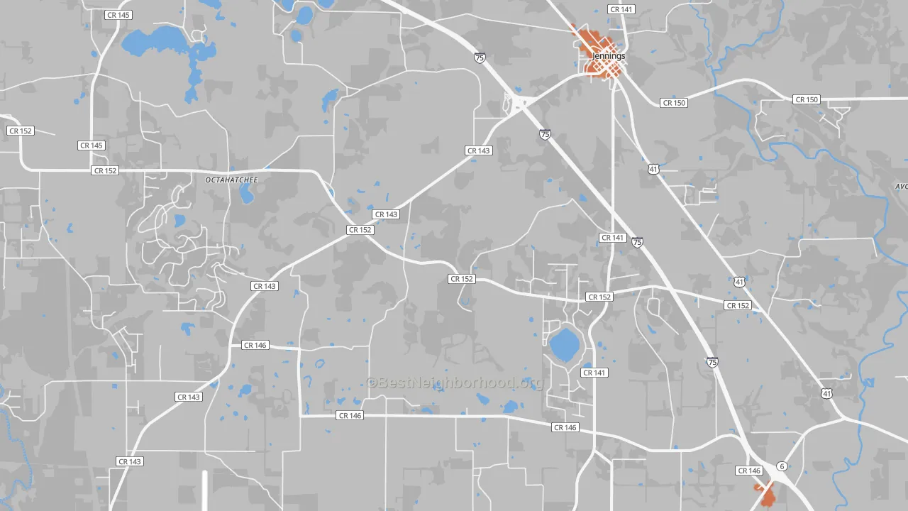 Bike Grade map of 32053, FL