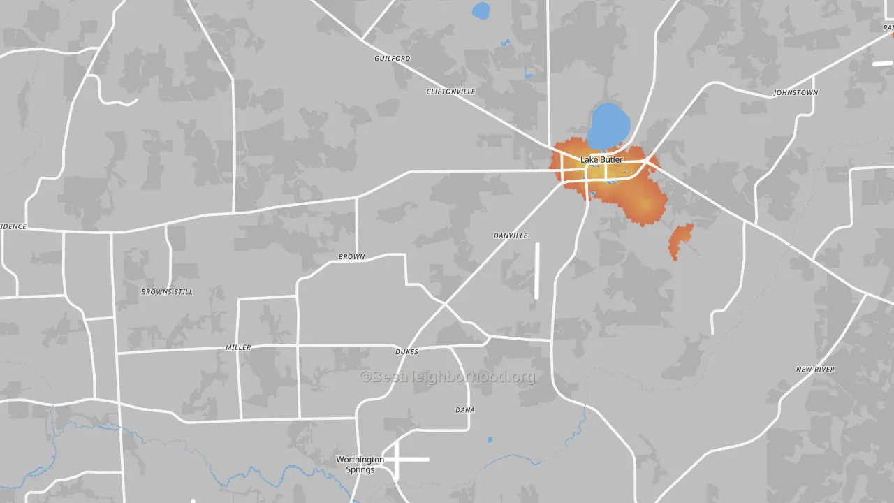 Bike Grade map of 32054, FL