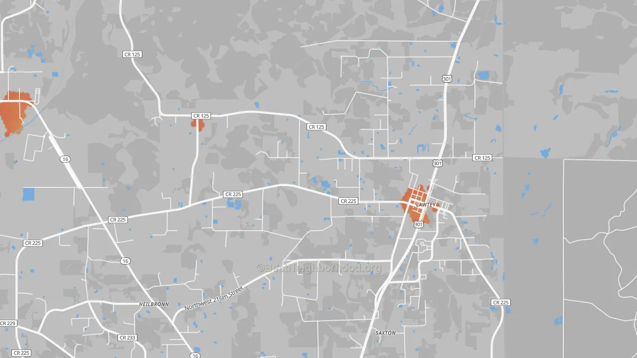 Bike Grade map of 32058, FL