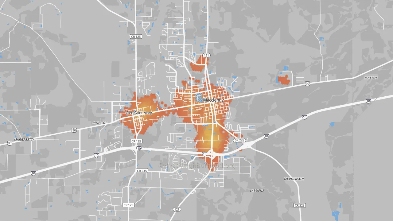 Bike Grade map of 32063, FL