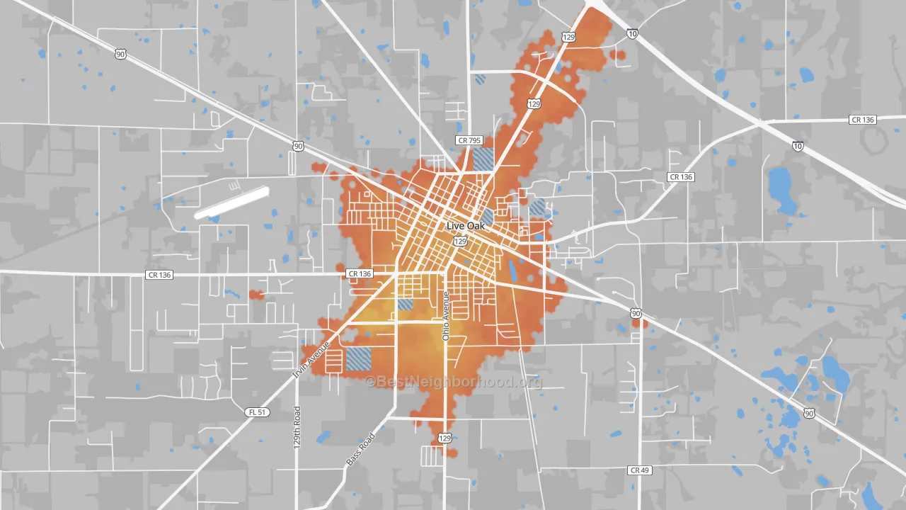 Bike Grade map of 32064, FL