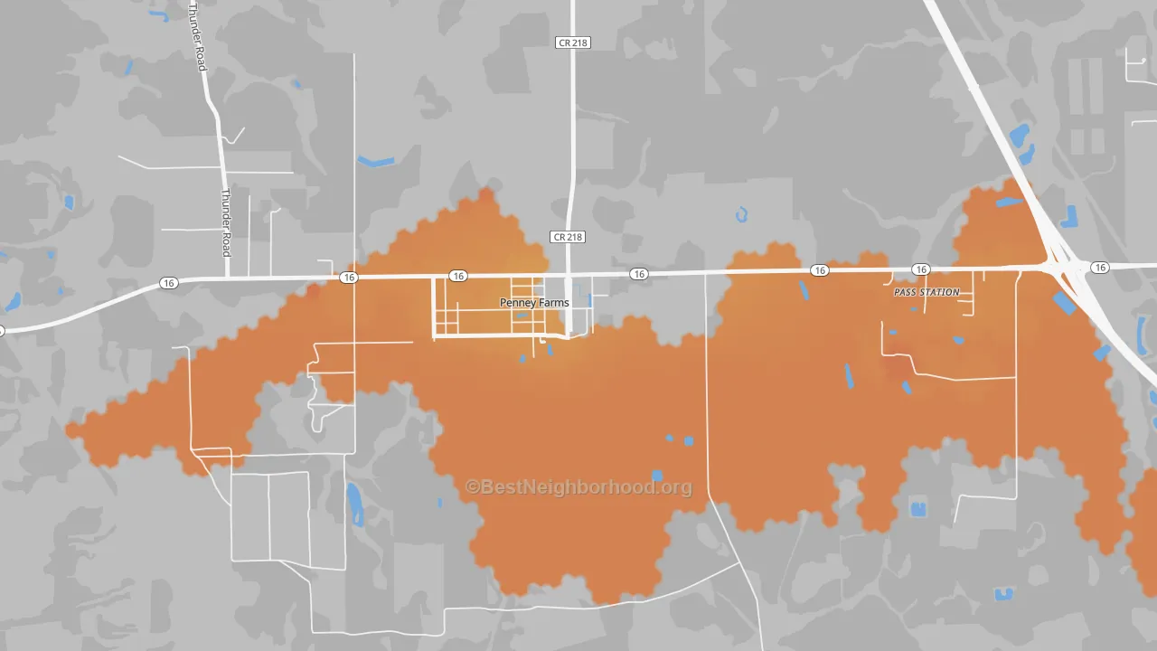 Bike Grade map of 32079, FL