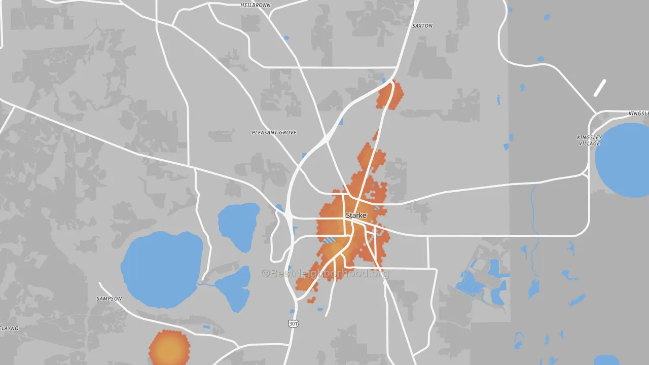 Bike Grade map of 32091, FL