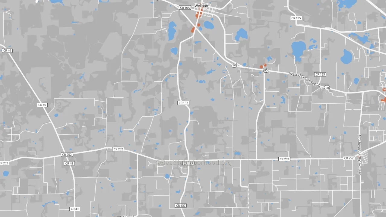 Bike Grade map of 32094, FL