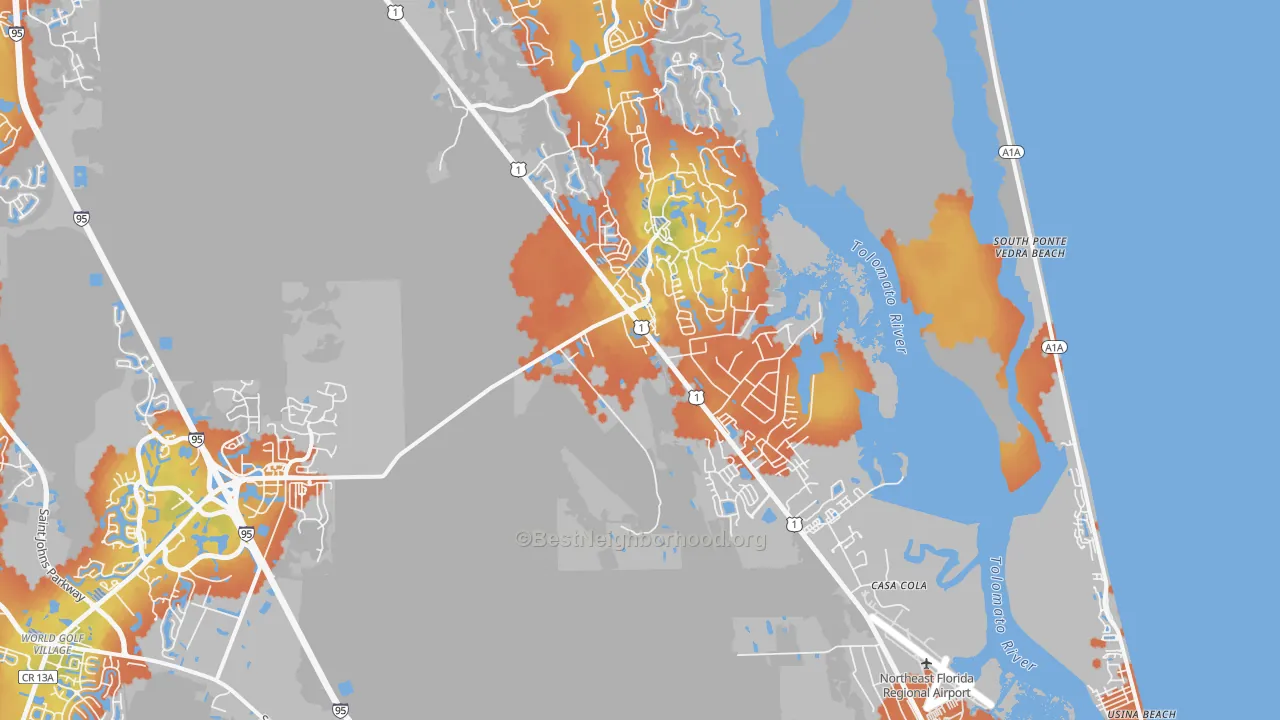 Bike Grade map of 32095, FL