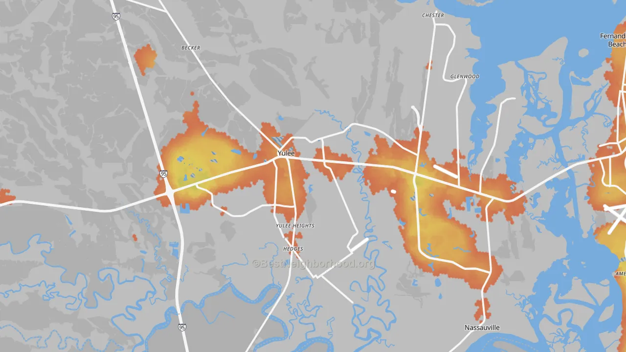 Bike Grade map of 32097, FL