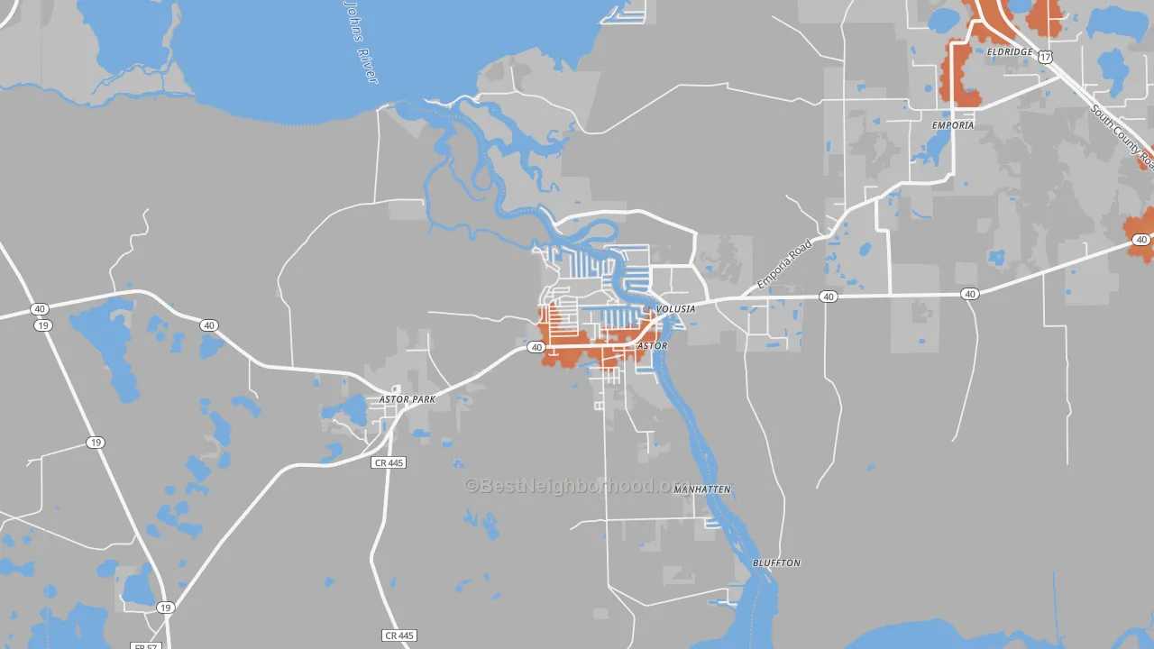 Bike Grade map of 32102, FL