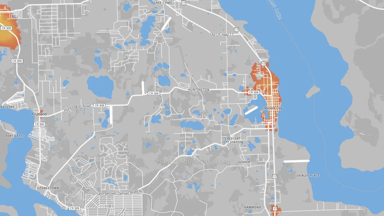 Bike Grade map of 32112, FL