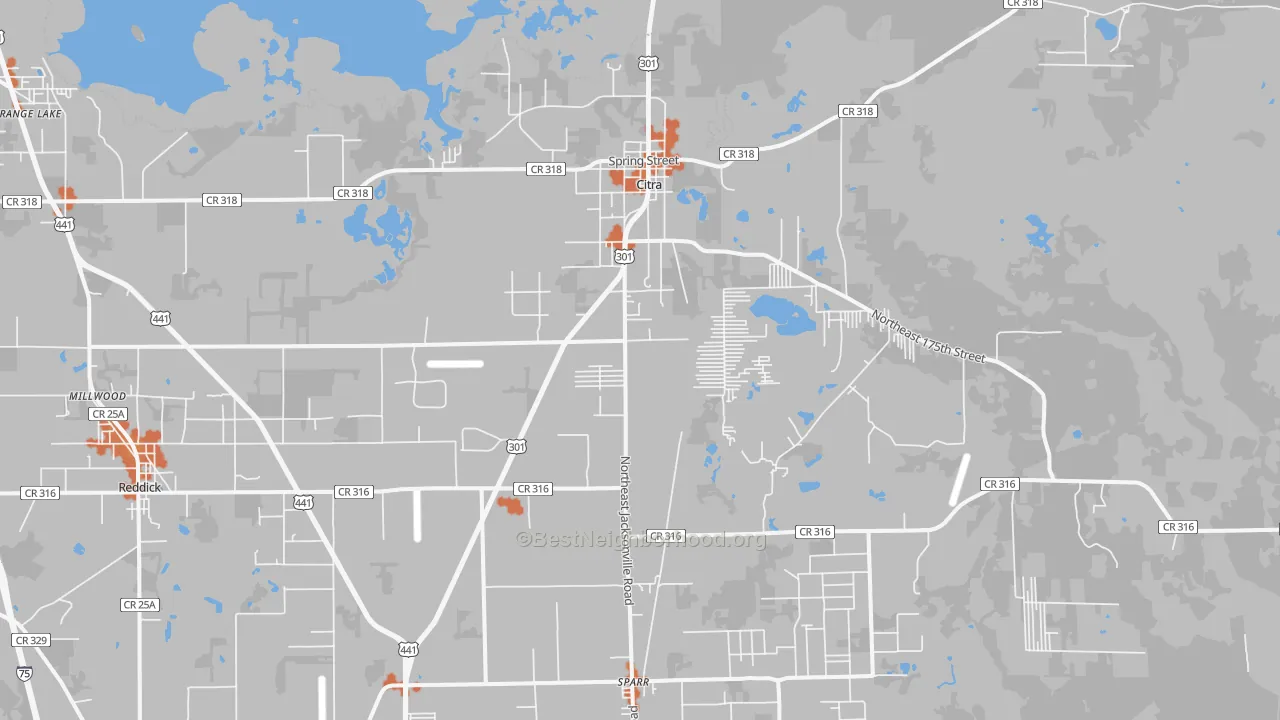 Bike Grade map of 32113, FL