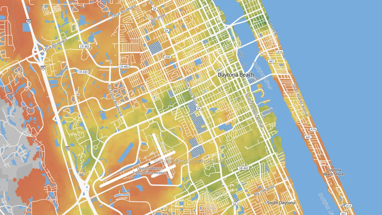 Bike Grade map of 32114, FL