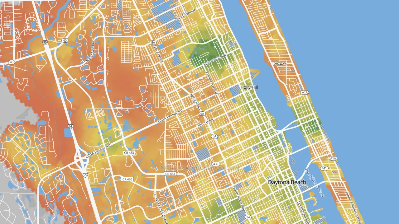 Bike Grade map of 32117, FL