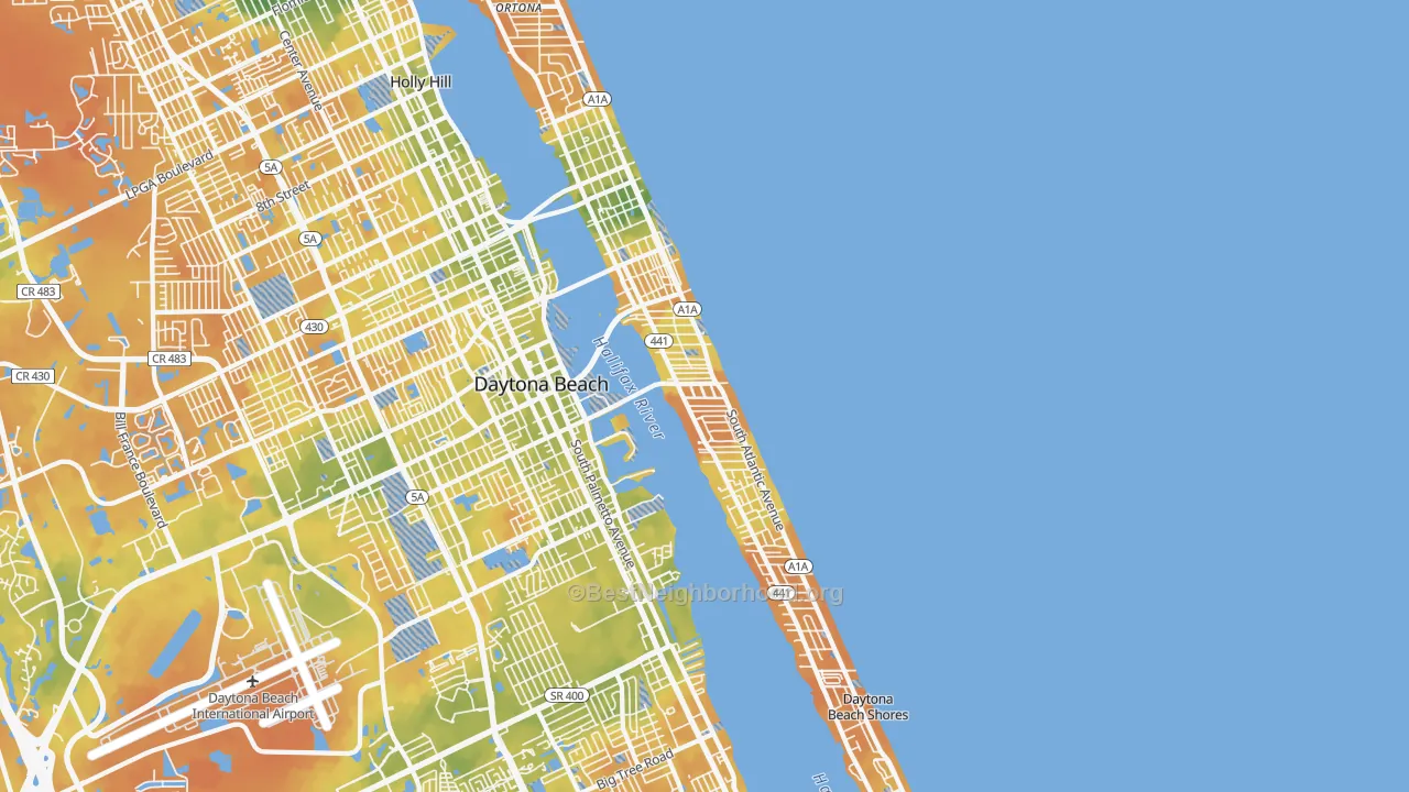 Bike Grade map of 32118, FL
