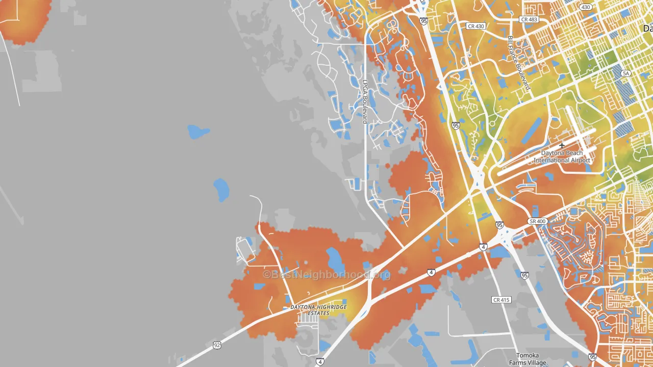 Bike Grade map of 32124, FL