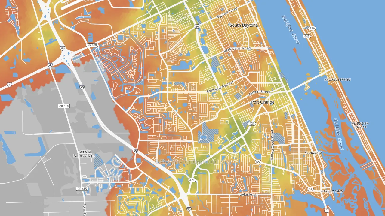 Bike Grade map of 32129, FL