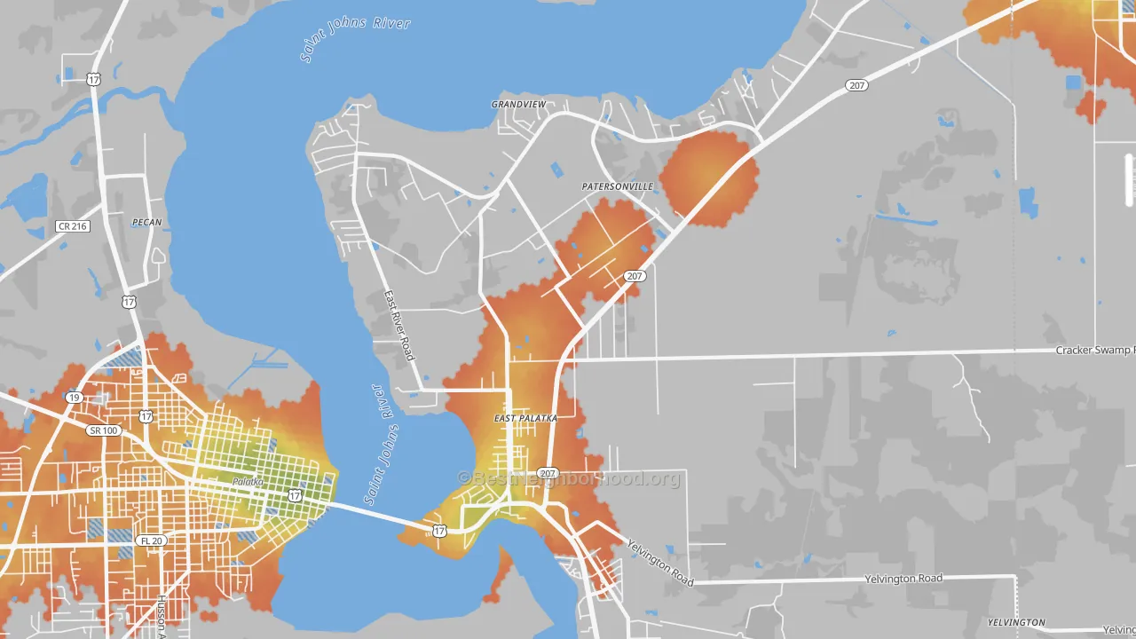Bike Grade map of 32131, FL