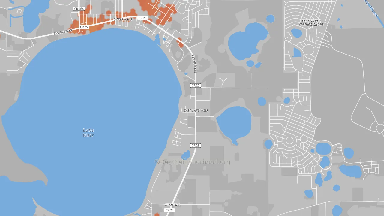 Bike Grade map of 32133, FL