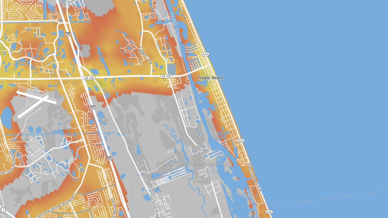 Bike Grade map of 32136, FL