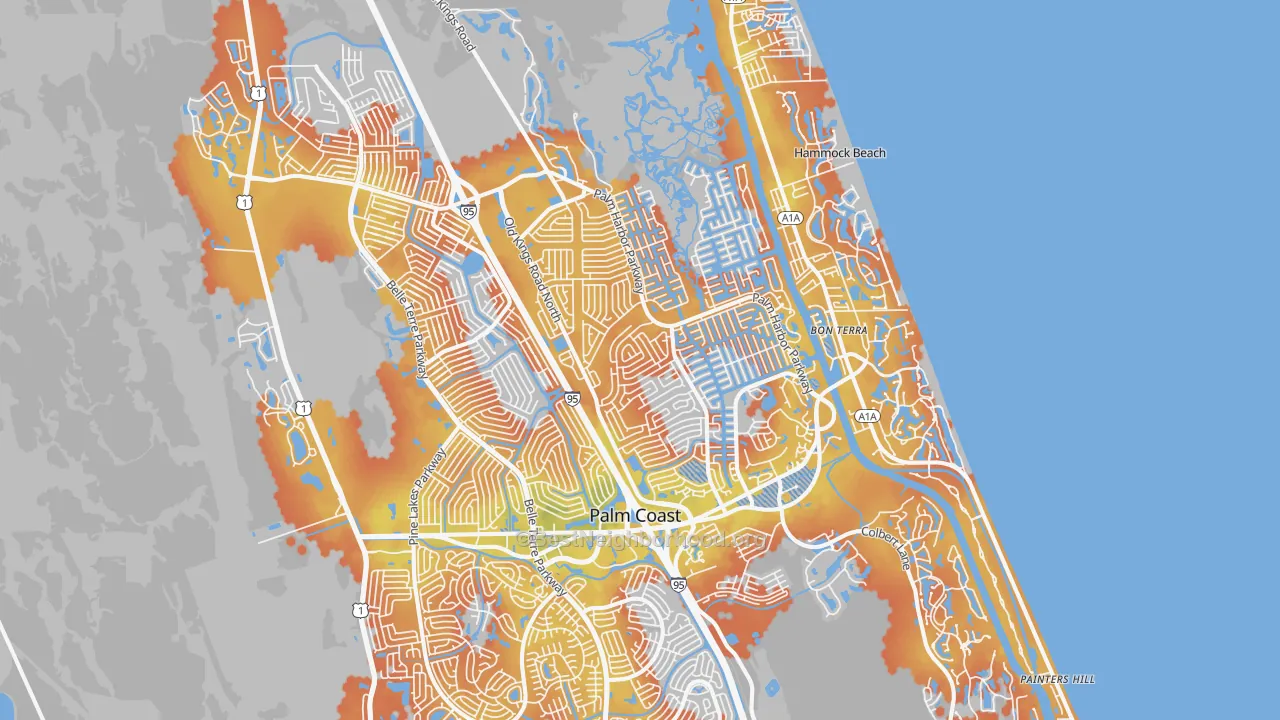 Bike Grade map of 32137, FL
