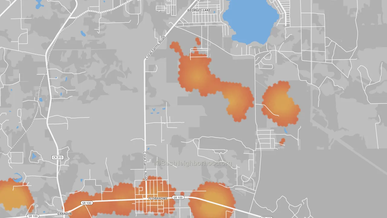 Bike Grade map of 32140, FL