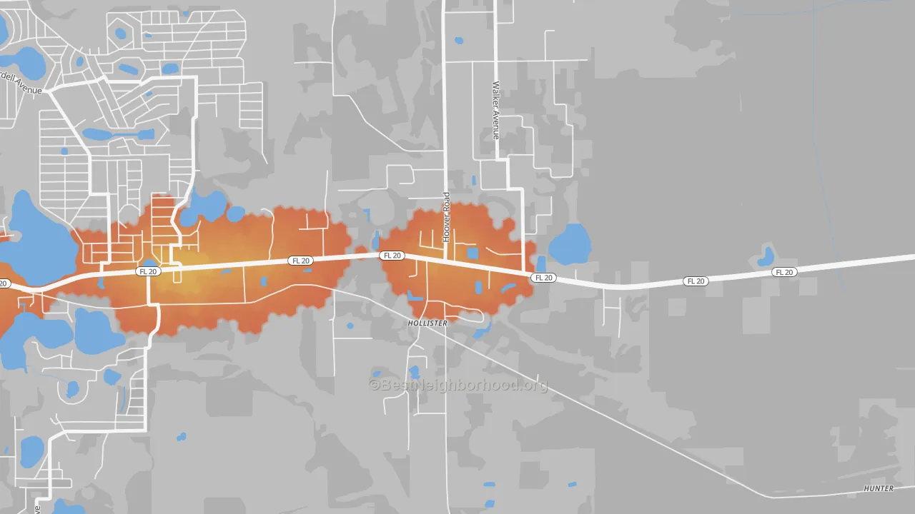 Bike Grade map of 32147, FL