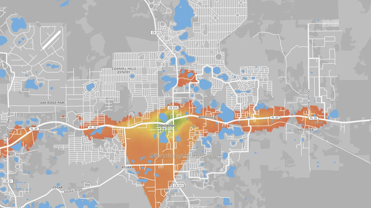 Bike Grade map of 32148, FL