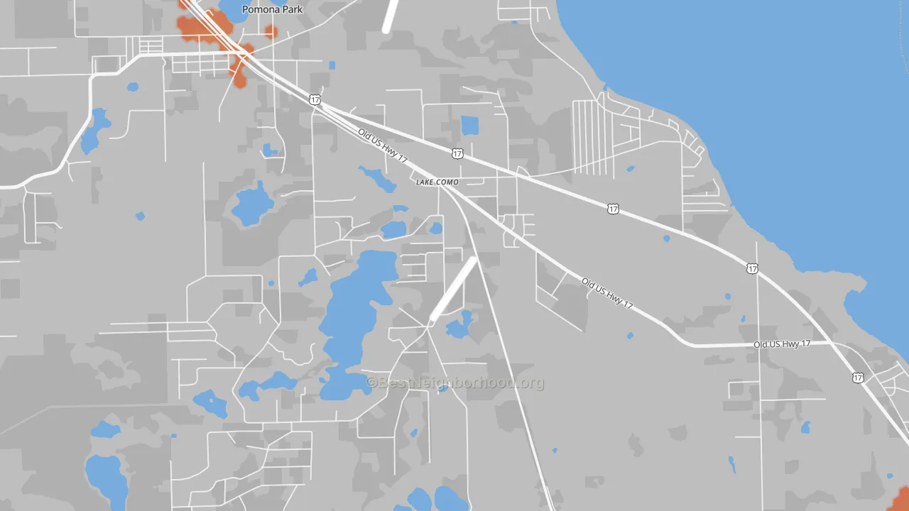 Bike Grade map of 32157, FL